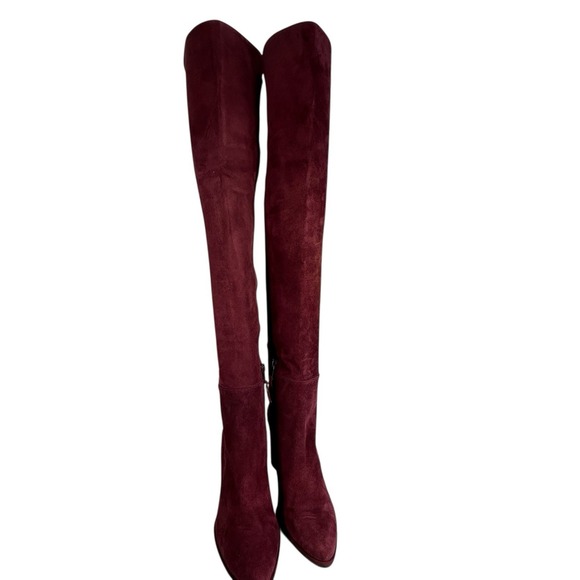 Stuart Weitzman Women's Alljill Scarlet Red Suede Over-the-knee Boot 6 US - Picture 3 of 4